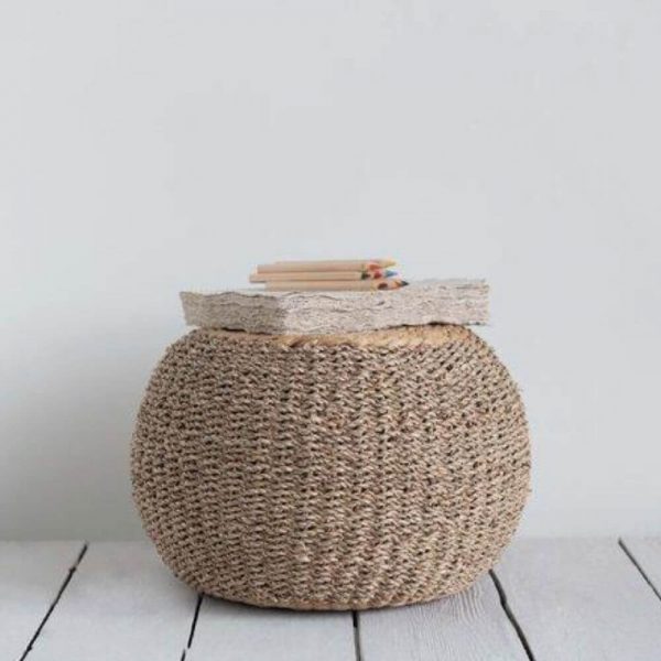 Eco-friendly Seagrass & Water Hyacinth Pouf