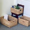 Storage Container, Natural Water Hyacinth Storage Bins Rectangular Basket