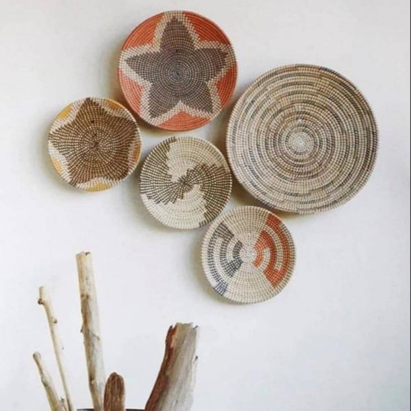 Wicker seagrass wall hanging decor item / Wholesale natural seagrass wall basket made in VietNam