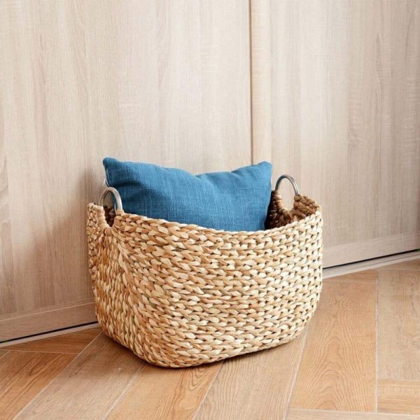 Large Water Hyacinth Boat Shape Storage Basket Laundy Box