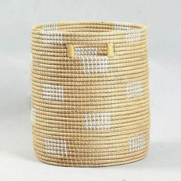Seagrass Round Storage Basket with Cut-out handles