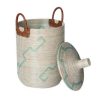 Seagrass Laundry Hamper With Lid and Faux Leather Made in Vietnam Handicraft Homewares and Home Decor Exporter