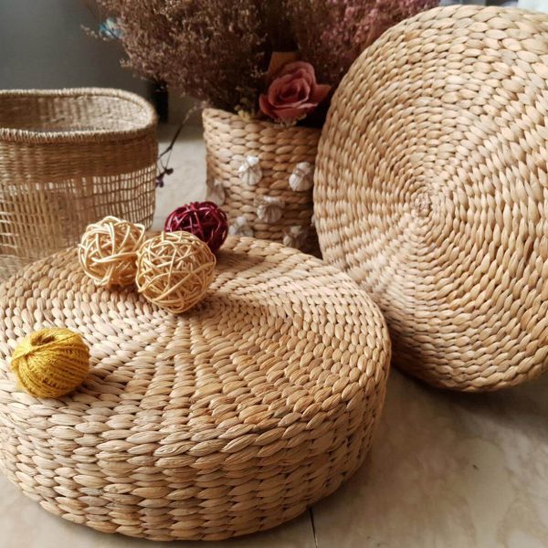 water hyacinth seat ottoman log stool natural fiber sear