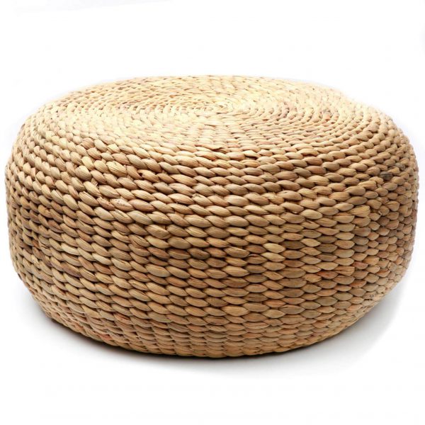 water hyacinth wicker ottoman pouffe natural