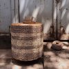 seagrass handcrafted pouf