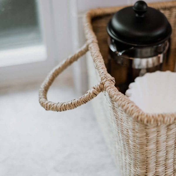 seagrass woven basket with handles
