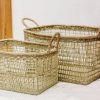 rectangular seagrass basket hand-woven in Vietnam