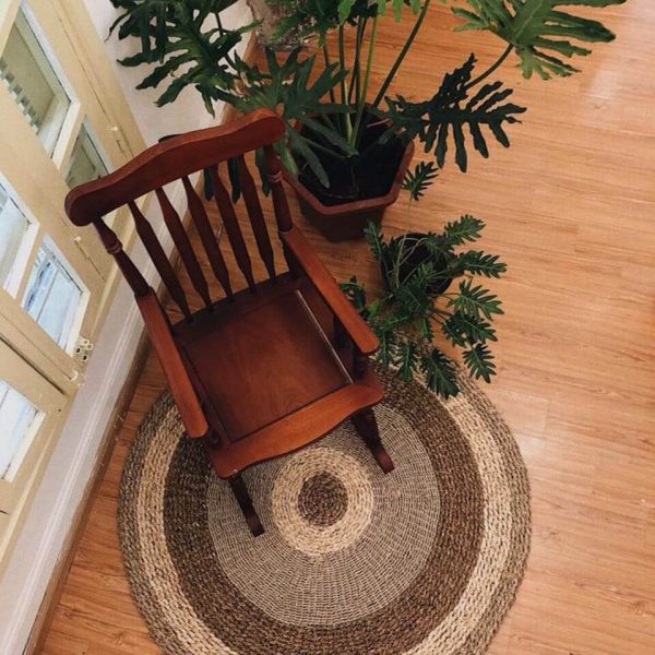 seagrass cornhusk natural fiber round area rug wholesale exporter from Vietnam