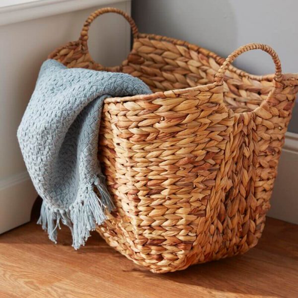 boat shape natural water hyacinth basket