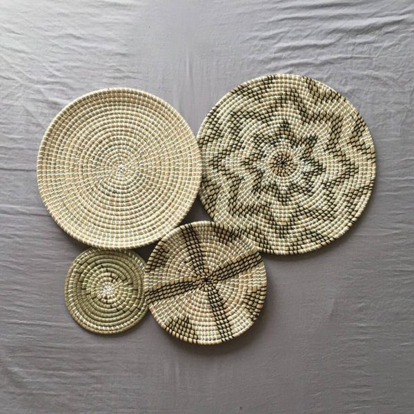 seagrass wall hanging plates set of 4