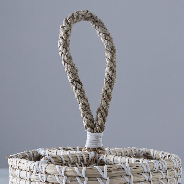 seagrass utensil holder white plastic thread robe handle 4 compoartments