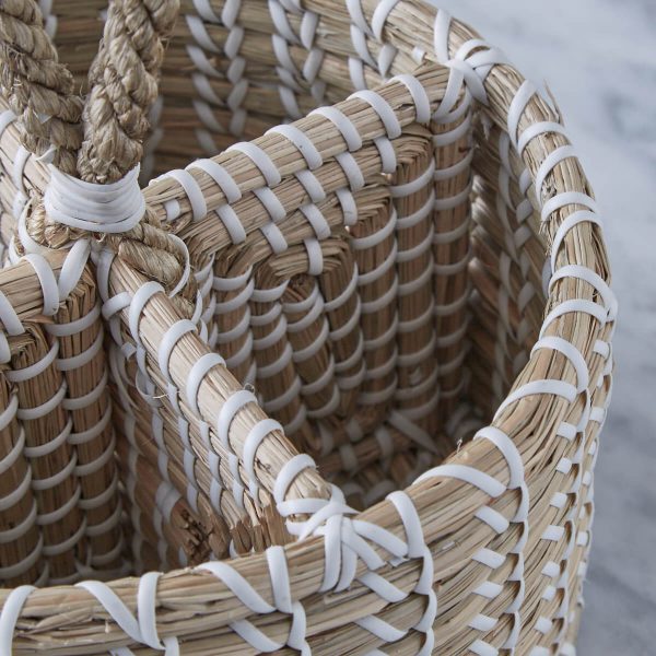 seagrass utensil holder white plastic thread robe handle 4 compoartments