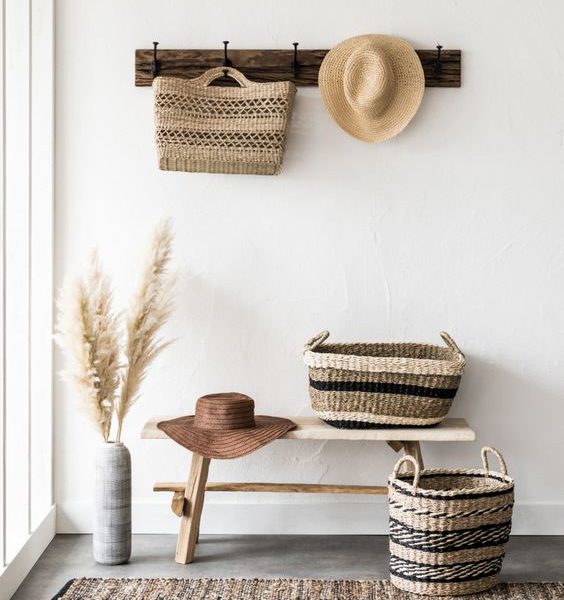 Rectangular Seagrass and Palm Basket