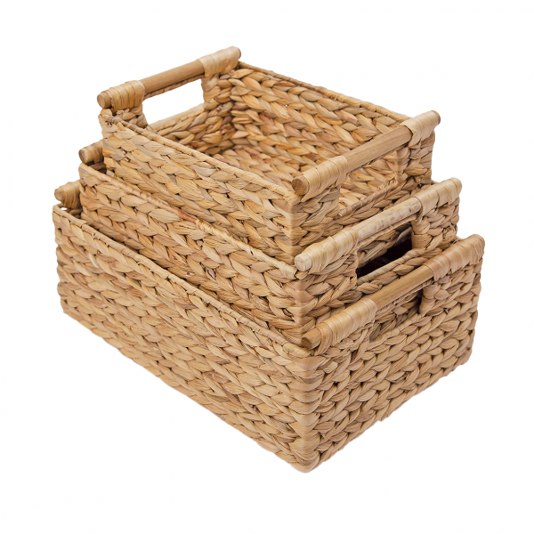 water hyacinth basket with handles